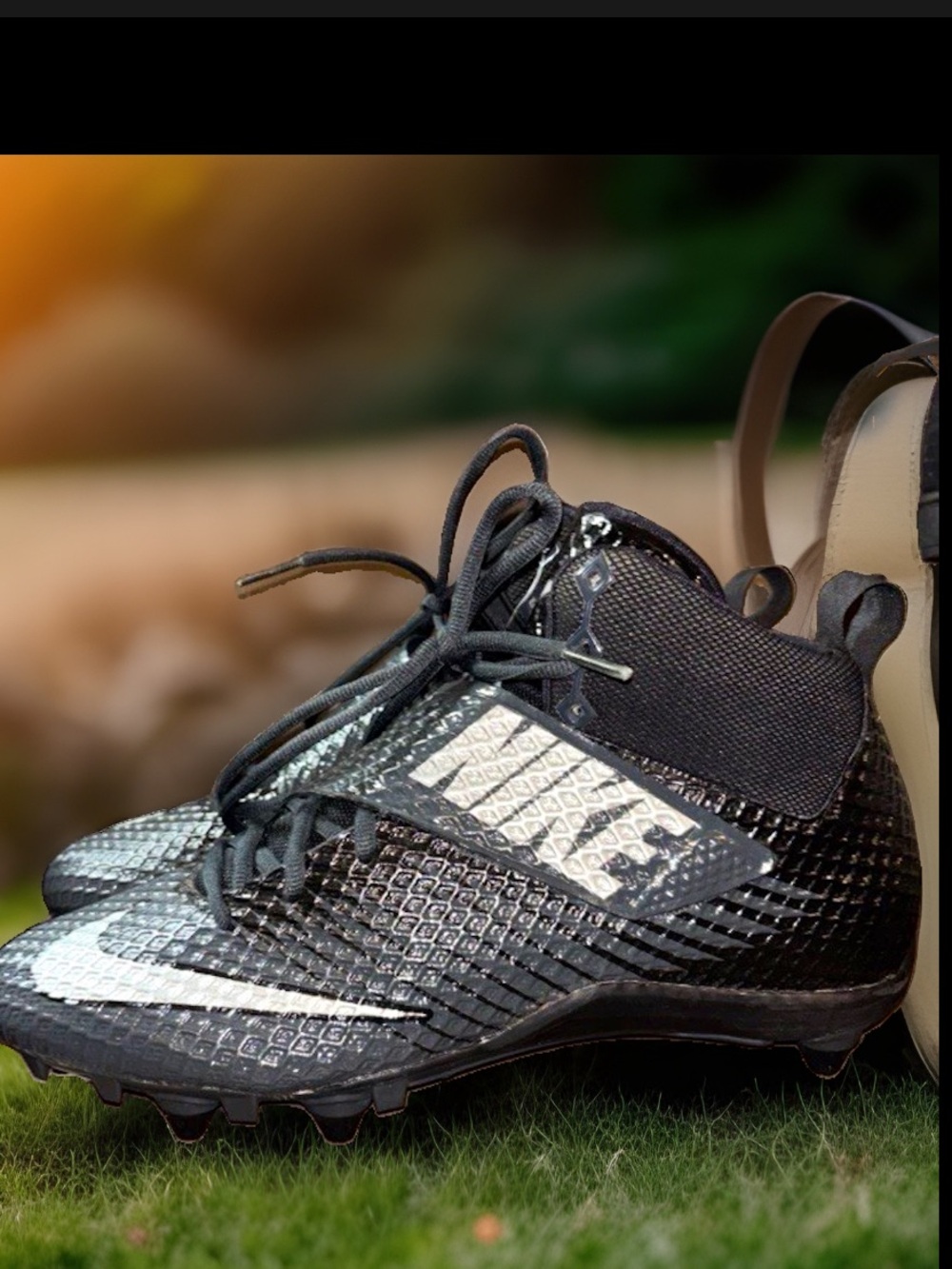 Nike Lunarbeast Pro TD Strike Pro D football cleat in metallic black, Mens 11.5